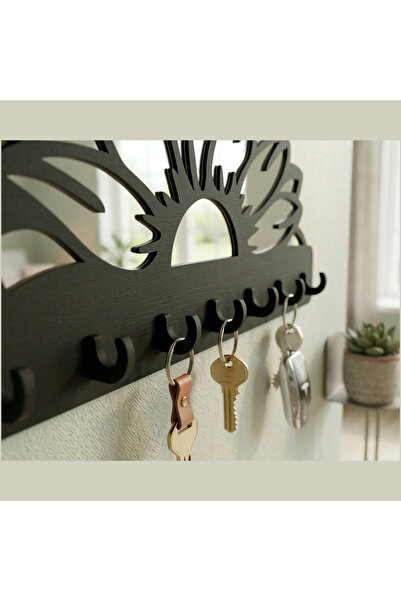 Vera Atolye Ayçiçeği Tasarım Anahtarlık Askısı - 7 Kancalı MDF & Pleksi Duvar...