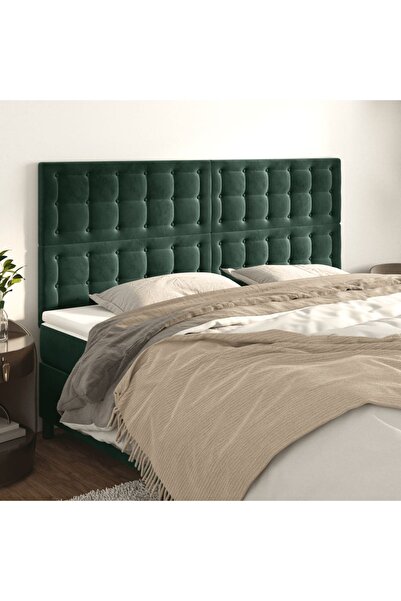 Concept Κομοδίνα, 4 τεμάχια, σκούρο πράσινο, 90x5x78/88 cm, Βελούδο