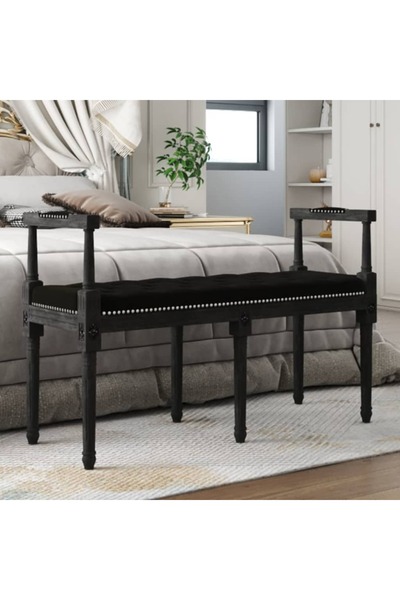 Concept Bancă, negru, 110x40x70 cm, catifea