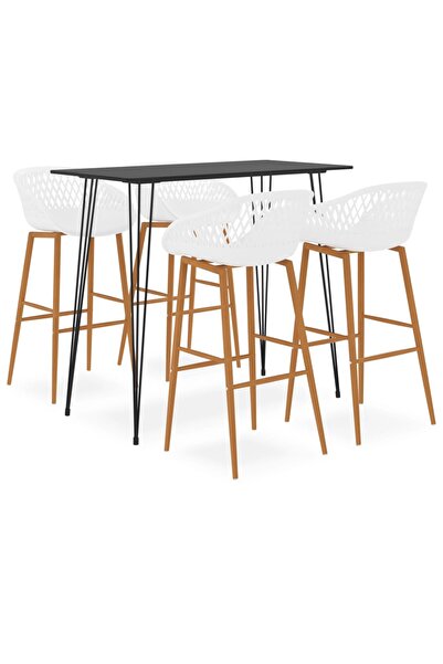 Concept Set mobilier de bar, 5 piese, negru și alb