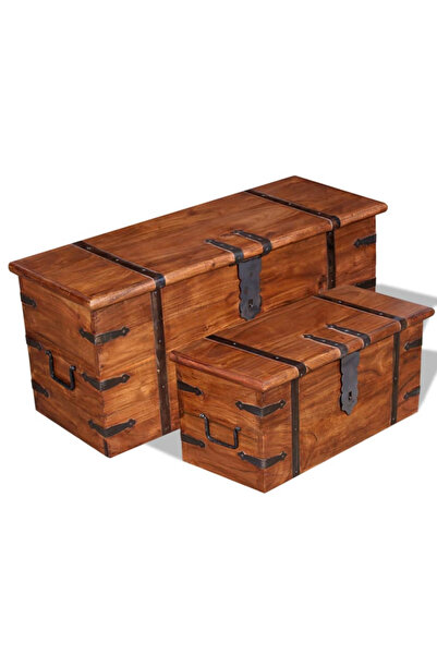 Concept Σετ συρταριών αποθήκευσης, 2 τεμ., μασίφ ξύλο