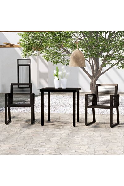 Concept Set de mobilier pentru grădină, 3 piese, negru