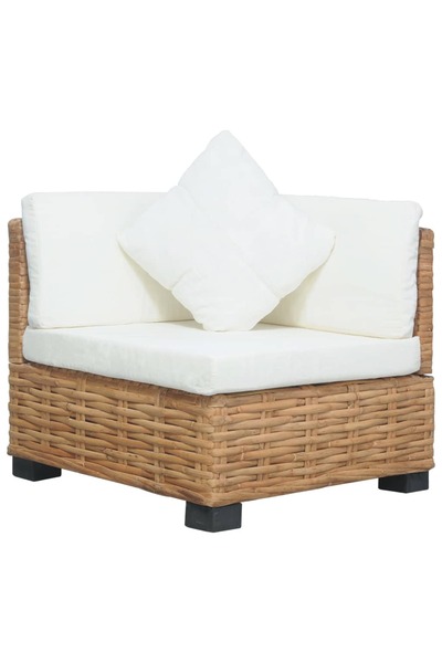 Concept Γωνιακός καναπές με μαξιλάρια, rattan