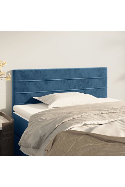 Concept Tăblie de pat, albastru închis, 80x5x78/88 cm, catifea