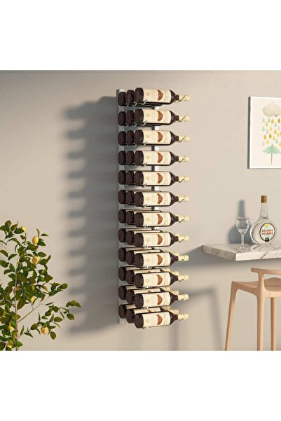 Concept Suport sticle de vin montat pe perete, 36 sticle, alb, fier
