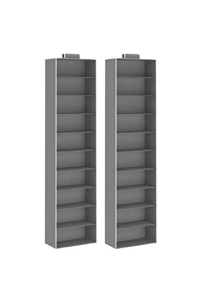 Concept Organizatoare suspendate dulap, 2 buc., cu 10 rafturi, textil