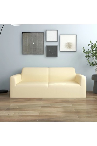 Concept Husă elastică pentru canapea cu 2 locuri poliester jersey crem