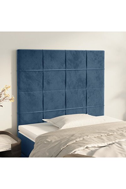 Concept Κομοδίνα, 2 τεμ., σκούρο μπλε, 80x5x78/88 cm, Βελούδο