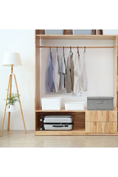 Concept Κουτί αποθήκευσης, γκρι, 50x30x25 cm, ύφασμα