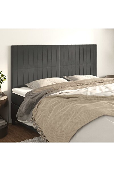 Concept Tăblii de pat, 4 buc, gri închis, 100x5x78/88 cm, catifea