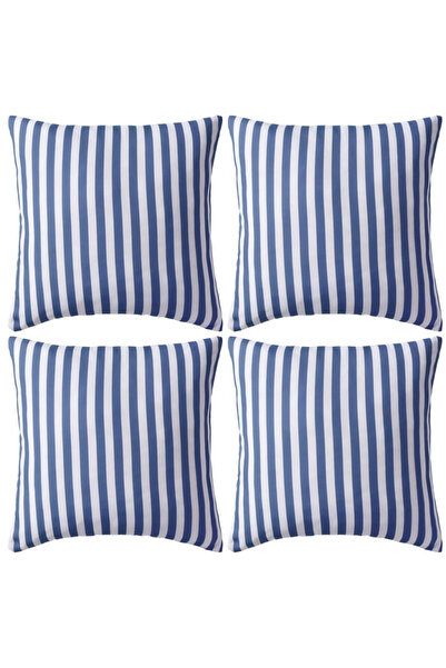 Concept Μαξιλάρια εξωτερικού χώρου, 4 τεμ., Ριγέ σχέδιο, 45x45 εκ., μπλε σκούρο