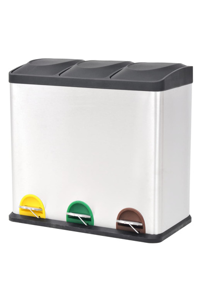 Concept Κάδος ανακύκλωσης με πεντάλ, ανοξείδωτος χάλυβας, 54 λίτρα