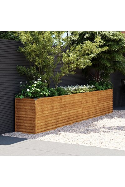 Concept Strat înălțat de grădină, 385x50x69 cm, oțel corten