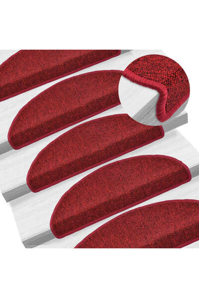 Concept Πατάκια σκαλοπατιών, 15 τεμ., κόκκινο κερασιού, 65x24x4 cm