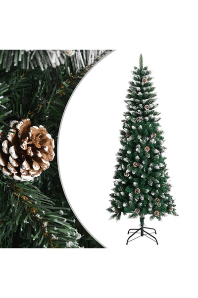 Concept Brad de Crăciun artificial cu suport, verde, 240 cm, PVC