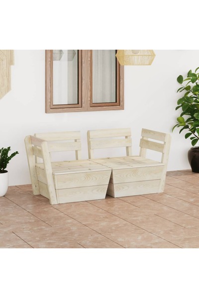 Concept Καναπές κήπου από παλέτες, 2 θέσεις, επεξεργασμένο ξύλο ελάτης