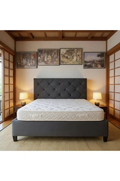 MarketMob Pat Hypnotic 160x200 cm catifea cu catifea gri cu somieră inclusă