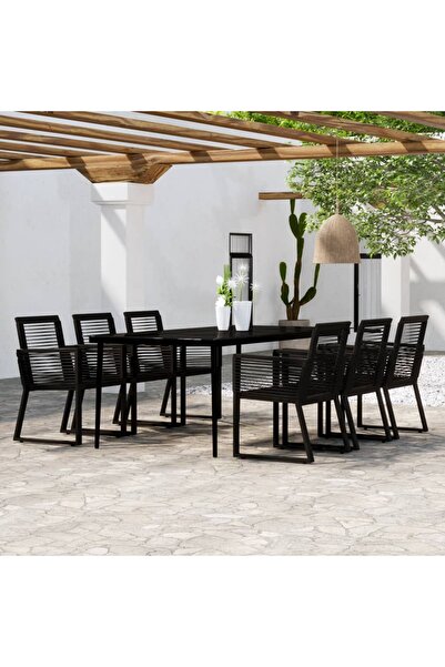 Concept Set mobilier de grădină, 7 piese, negru