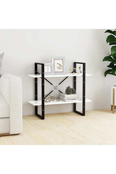 Concept Bibliotecă cu 2 rafturi, alb, 80x30x70 cm, PAL