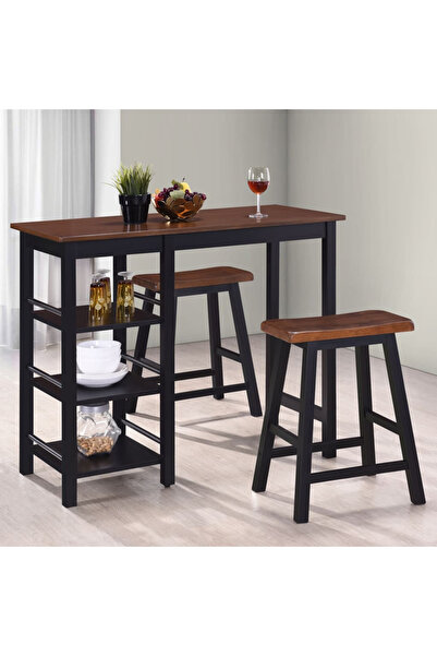 Concept Σετ επίπλων μπαρ, 3 τεμάχια, MDF, μαύρο