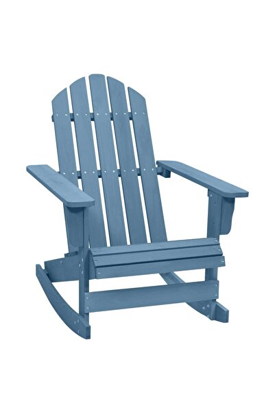 Concept Μπλε κουνιστή πολυθρόνα κήπου Adirondack από μασίφ ξύλο ελάτης