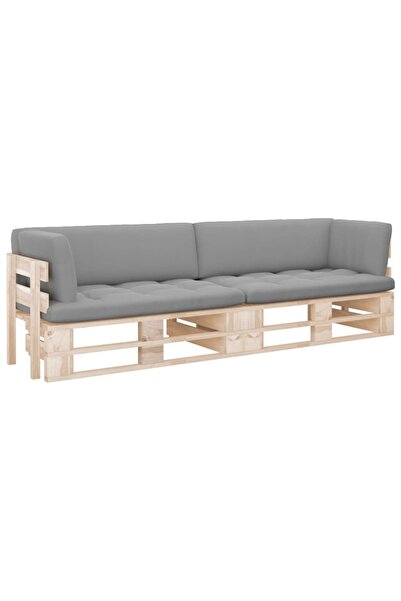 Concept Διθέσιος καναπές από παλέτες με μαξιλάρια, από επεξεργασμένο ξύλο πεύκου