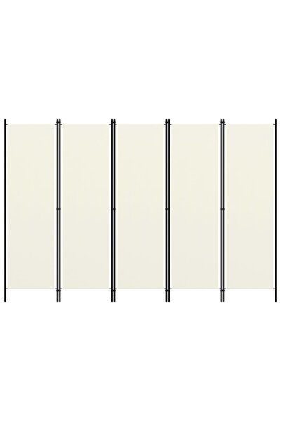 Concept Paravan de cameră cu 5 panouri, alb crem, 250 x 180 cm