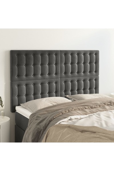 Concept Tăblii de pat, 4 buc, gri închis, 72x5x78/88 cm, catifea