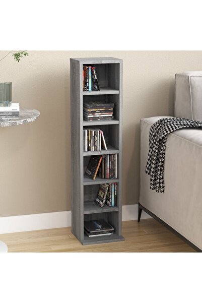 Concept Dulap CD-uri, sonoma gri, 21x20x88 cm, lemn prelucrat