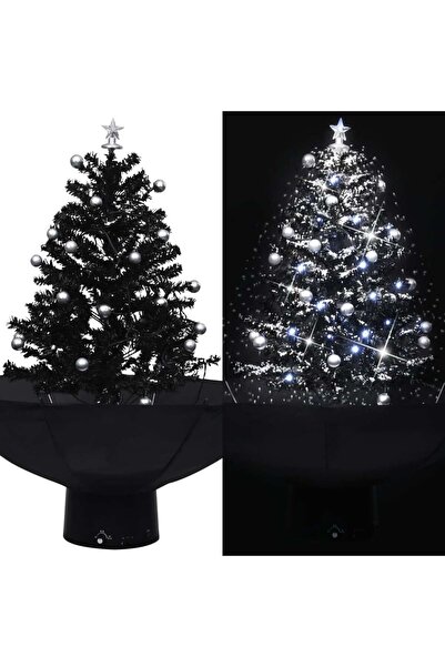 Concept Χριστουγεννιάτικο δέντρο με βάση από χιόνι και ομπρέλα, μαύρο, 75 cm,...