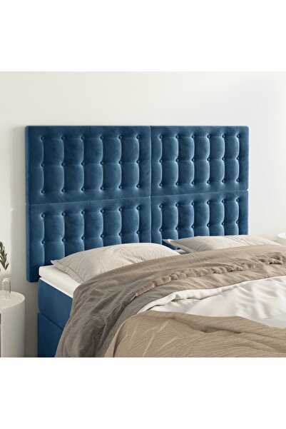 Concept Tăblii de pat, 4 buc, albastru închis, 72x5x78/88 cm, catifea