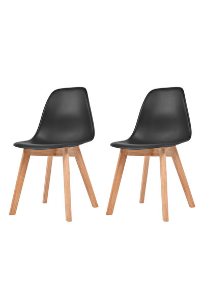 Concept Scaune de bucătărie, 2 buc., negru, plastic