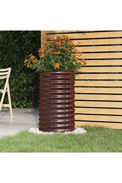 Concept Jardinieră grădină maro 40x40x68 cm oțel vopsit electrostatic