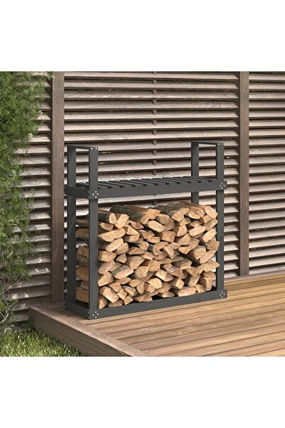 Concept Ράφι για καυσόξυλα, γκρι, 110x35x108,5 cm από μασίφ ξύλο πεύκου