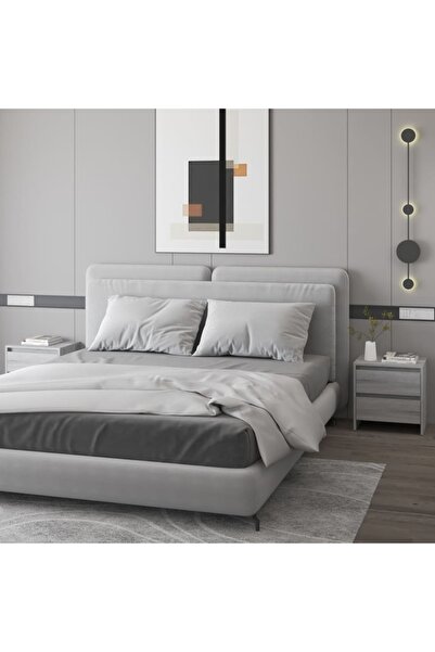 Concept Noptiere, 2 buc., stejar sonoma gri, 45x34,5x44,5 cm, PAL