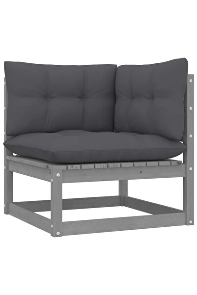 Concept Canapea colțar de grădină cu perne antracit, lemn masiv de pin