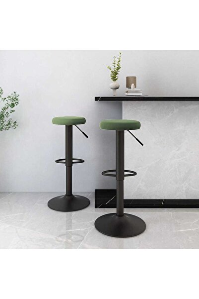 Concept Scaune de bar, 2 buc., verde închis, catifea