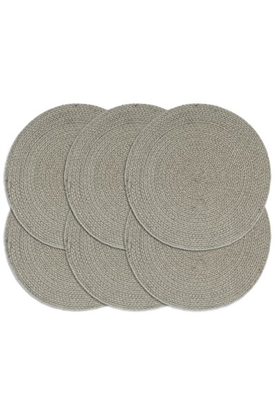 Concept Naproane, 6 buc., gri, 38 cm, bumbac, rotund