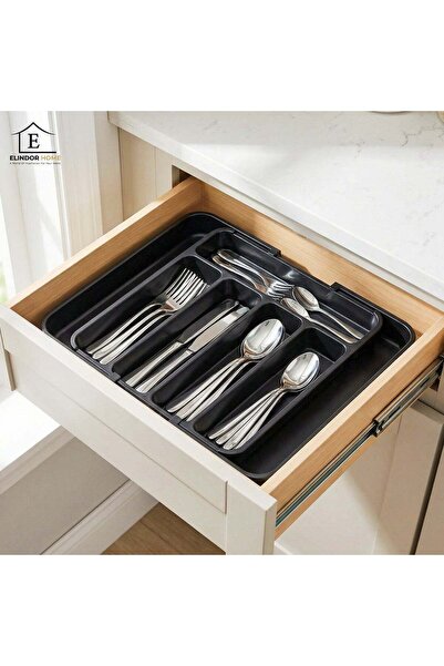 Elindor ® Cutlery and Kitchen Utensil Organizer, 5-7 Compartments, Extendable...