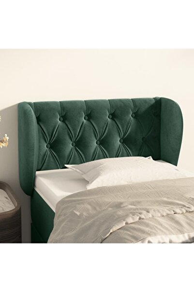 Concept Tăblie de pat cu aripioare verde închis 83x23x78/88 cm catifea