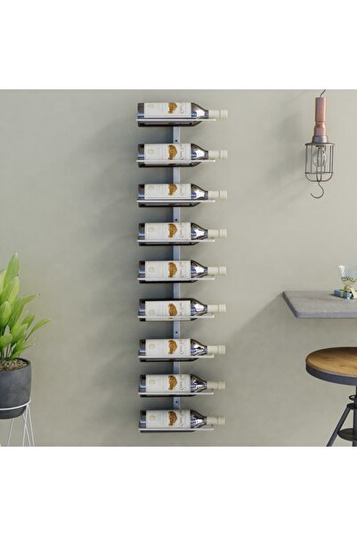 Concept Suport sticle de vin, de perete, 9 sticle, alb, fier