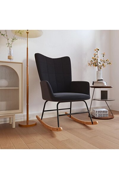 Concept Κουνιστή πολυθρόνα, μαύρη, υφασμάτινη