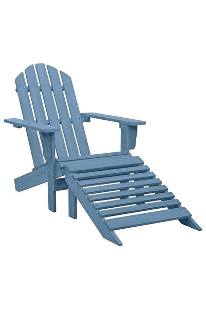 Concept Καρέκλα κήπου Adirondack με μπλε οθωμανικό υπόστρωμα από μασίφ ξύλο ε...