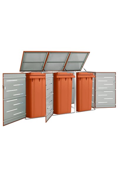 Concept Αποθήκευση για τρία δοχεία, 207x77,5x115 cm, ανοξείδωτο ατσάλι