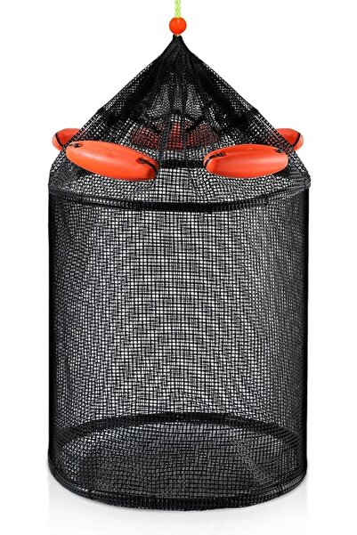 Arabest سلال صيد عائمة قابلة للطي، أقفاص تخزين أسماك شبكية مطلية شديدة التحمل...