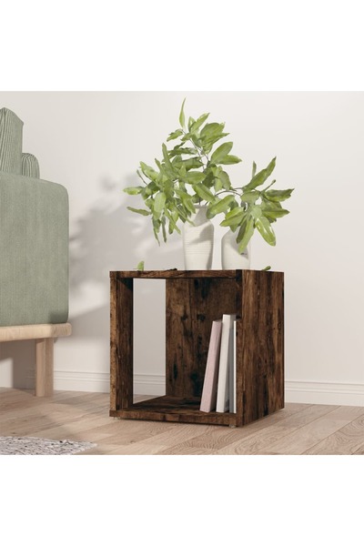 Concept Βοηθητικό τραπέζι, καπνιστή δρυς, 33x33x34,5 cm, επεξεργασμένο ξύλο