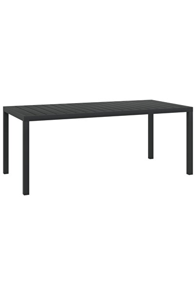 Concept Τραπέζι κήπου, μαύρο, 185 x 90 x 74 cm, αλουμίνιο και WPC