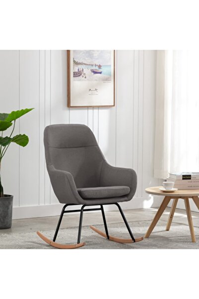 Concept Κουνιστή πολυθρόνα, ανοιχτό γκρι, ύφασμα