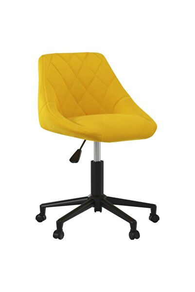 Concept Περιστρεφόμενη καρέκλα τραπεζαρίας, μουσταρδί κίτρινο, Βελούδο