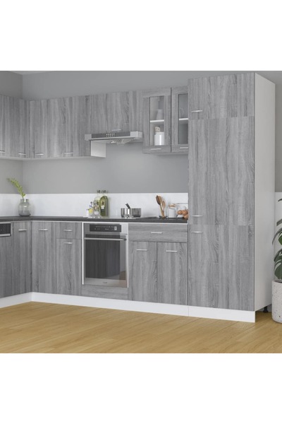 Concept Ντουλάπι τοίχου με γυαλί, γκρι sonoma, 60x31x60 cm, ξύλο